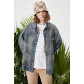 Unisex Jacket Casual Denim Jacket Men's and Women's Polo Collar Top Coat